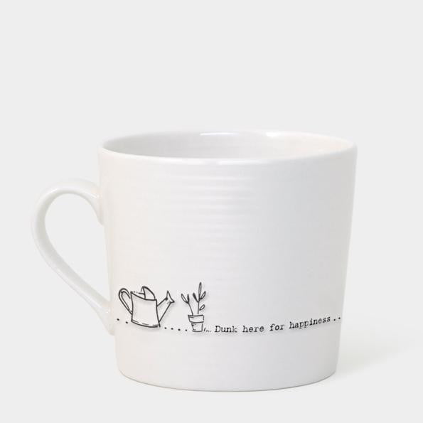 East of India Porcelain Wobbly Mug - Dunk here for happiness (5910) - Hothouse
