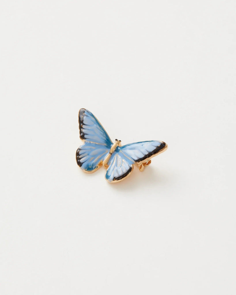 Fable England Blue Enamel Butterfly Brooch