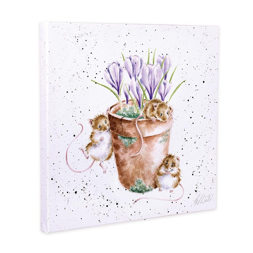 Wrendale Designs - 'Garden Friends' Mice 20cm Canvas Print - Hothouse