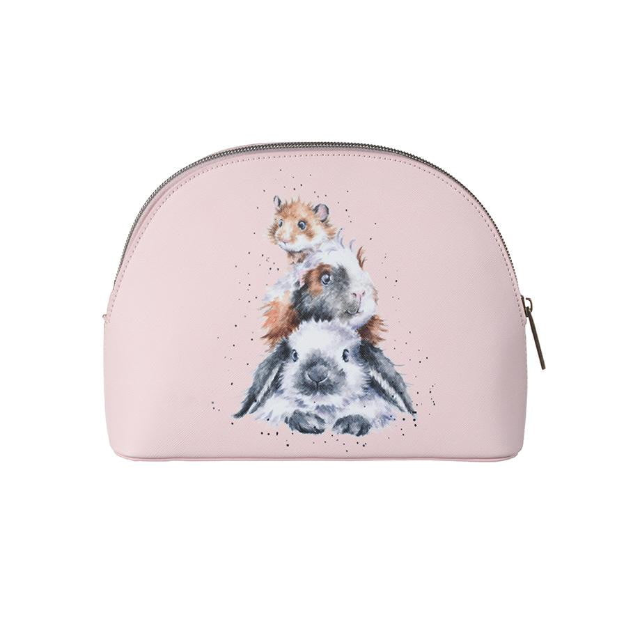 Wrendale Designs - 'Piggy in the Middle' Bunny, Guinea Pig, Hamster Medium Cosmetic Bag - Hothouse