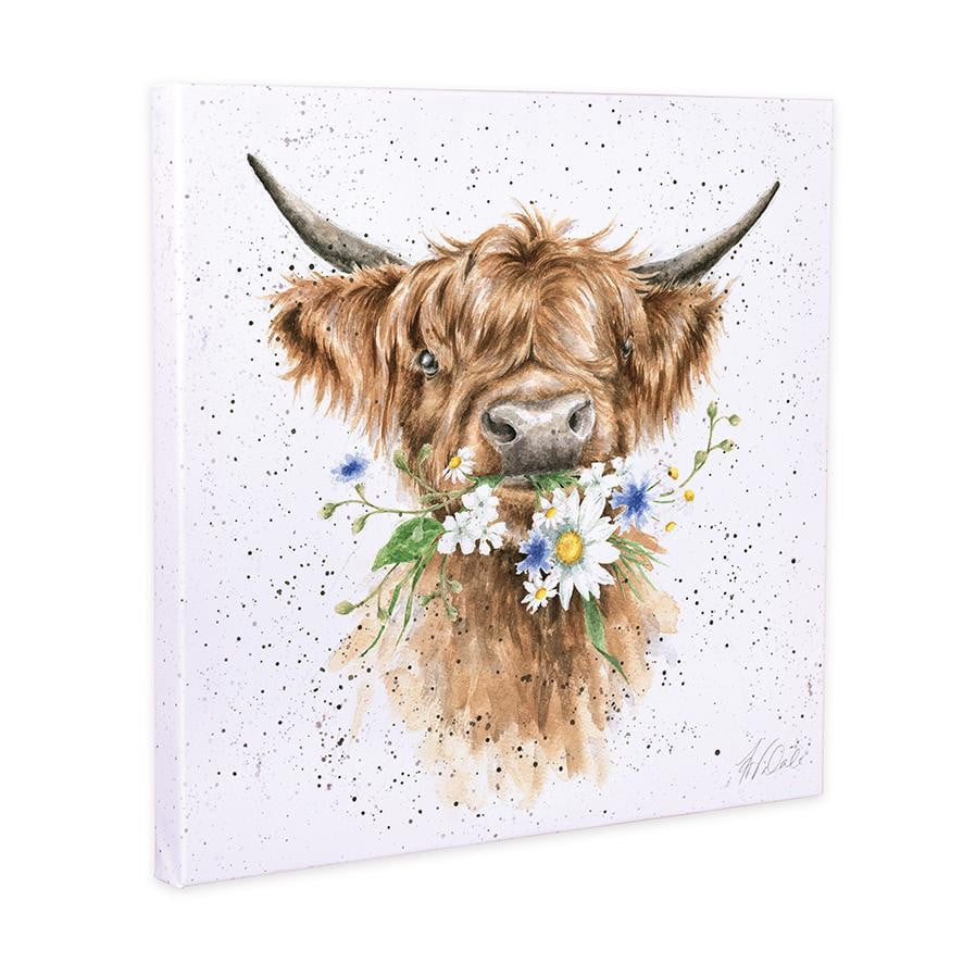Wrendale Designs - 'Daisy Cow' 20cm Canvas Print - Hothouse