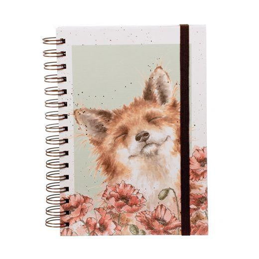 Wrendale Designs 'Poppy Fields' Fox A5 Spiral Notebook - Hothouse