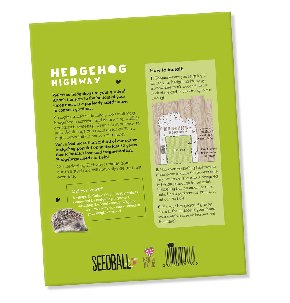 Seedball - Hedgehog Highway - Hothouse