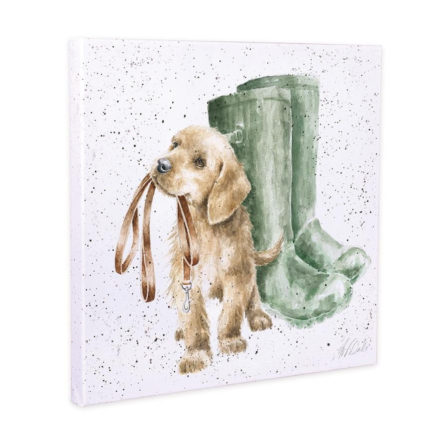 Wrendale Designs - 'Hopeful' Labrador Puppy 20cm Canvas Print - Hothouse