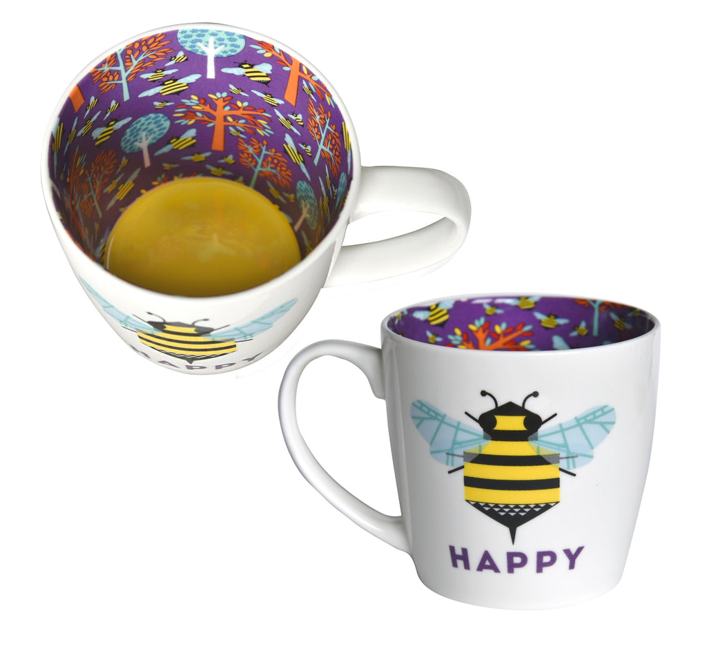 Bee Happy Ceramic Inside Out Mug - Hothouse