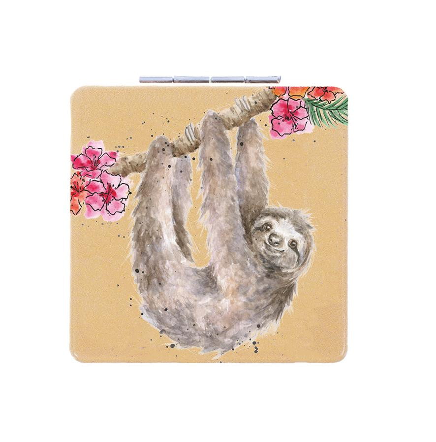Wrendale Designs 'Hanging Around' Sloth Compact Mirror - Hothouse