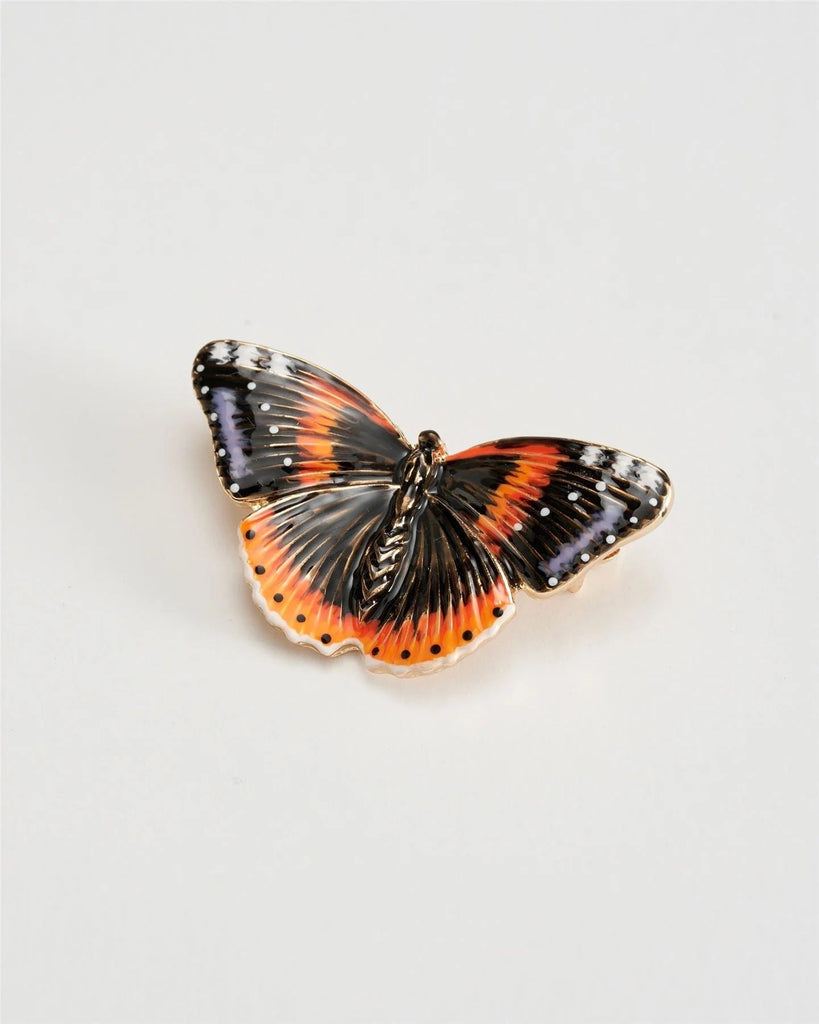 Fable England Red Admiral Enamel Butterfly Brooch