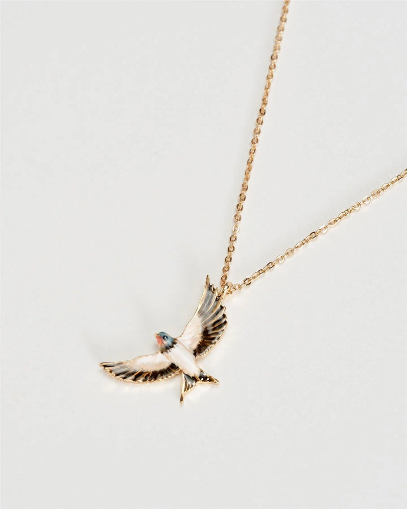 Fable England Enamel Swallow Necklace