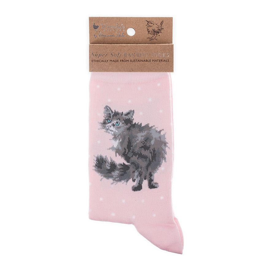 Wrendale Designs 'Glamour Puss' Cat Bamboo Socks - Hothouse