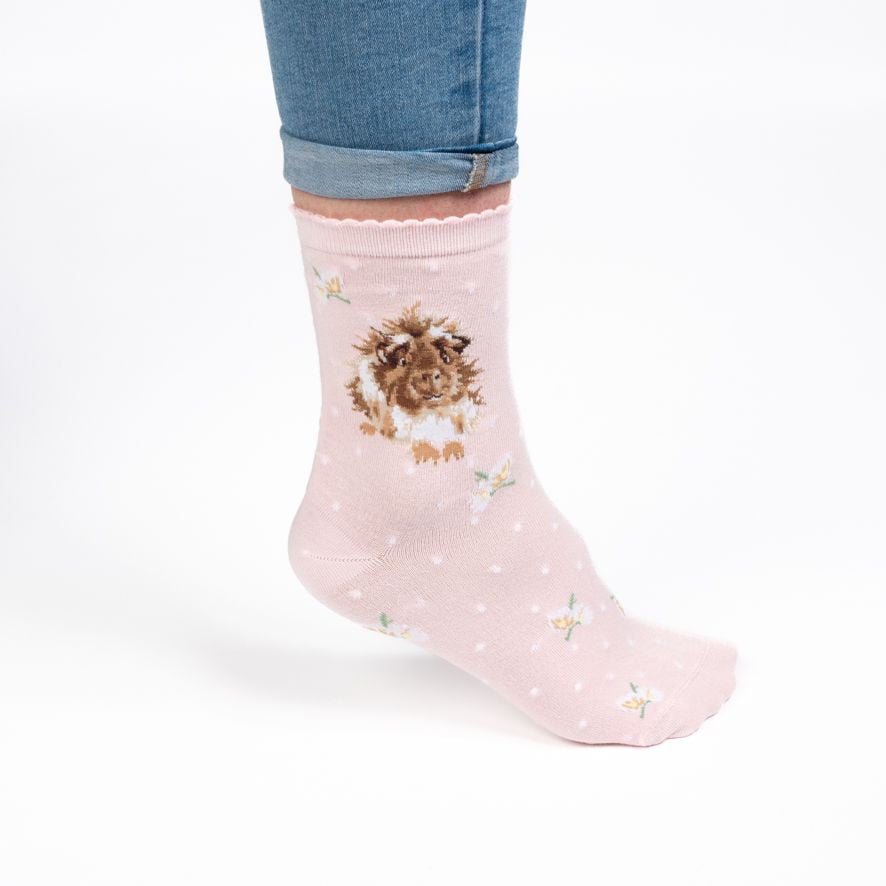 Wrendale Designs 'Grinny Pig' Guinea Pig Bamboo Socks - Hothouse