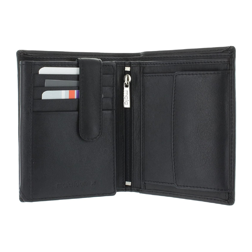 Mala Leather Men's Black Leather Bi-Fold Wallet with RFID Protection 111_5