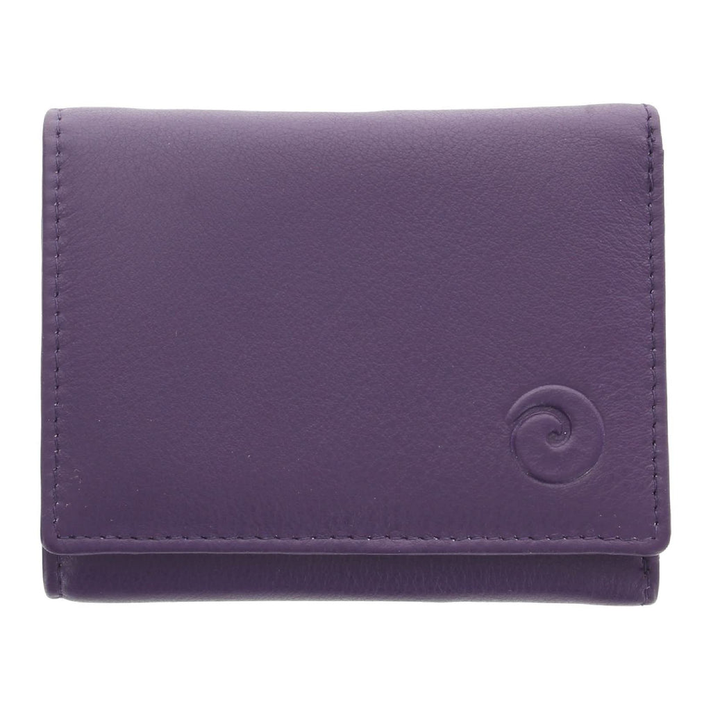 Mala Leather Small Purple Trifold Purse with RFID