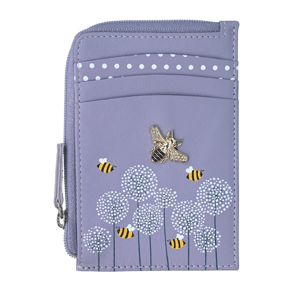 Portamonete In Pelle Mala Bumble Bee Con Protezione RFID, Giallo, 6 Scomparti Carte, 12x8 Cm