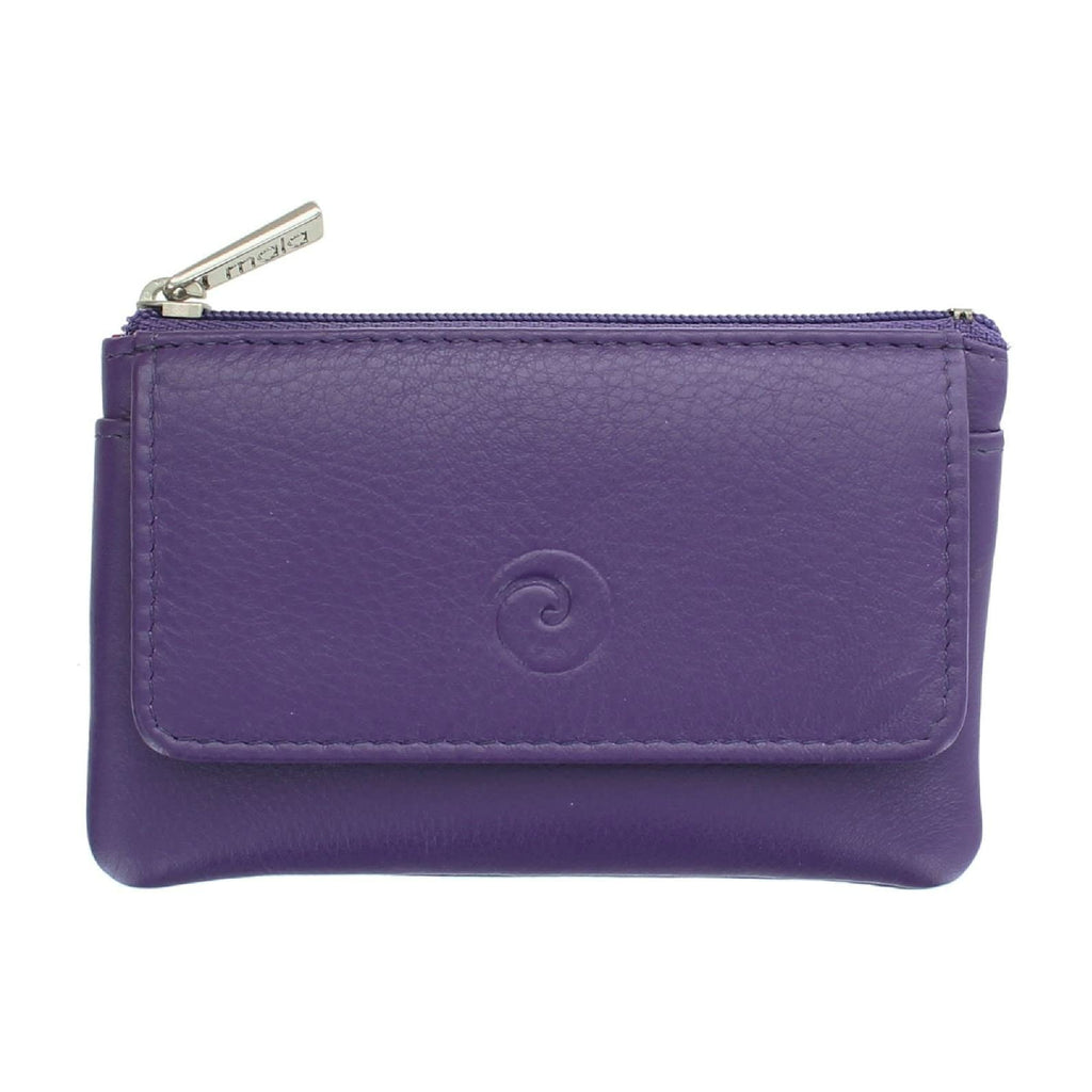 Mala Leather Origin Purple Coin Purse with RFID Protection