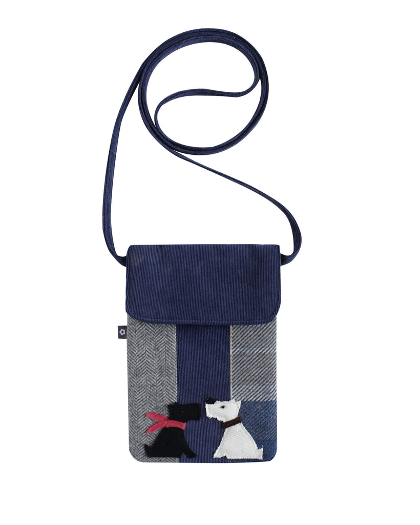 Earth Squared Tweed Dog Applique Sling Bag Cross Body Bag