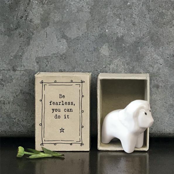 East of India Matchbox Lion - Be fearless, you can do it - Hothouse