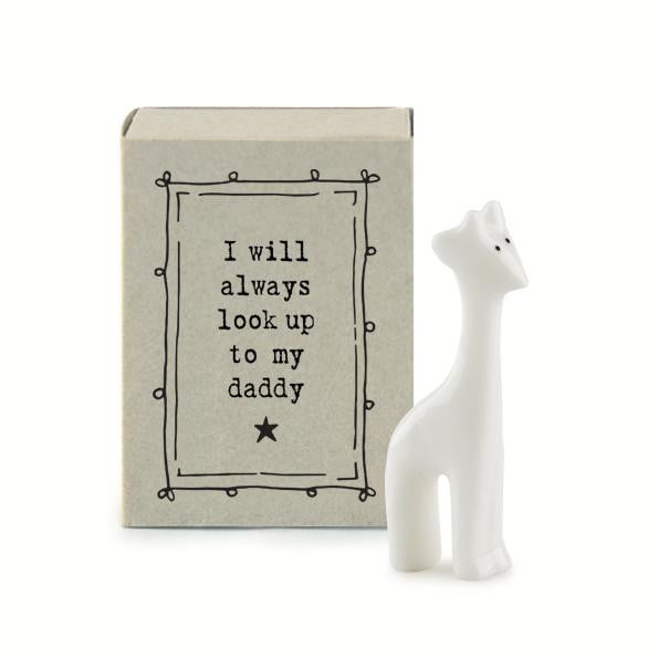 East of India Matchbox Giraffe - I will always look up to my daddy - Hothouse