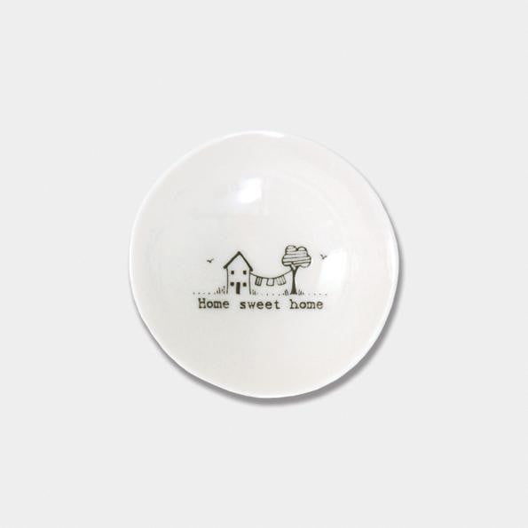East of India Small Wobbly Porcelain Bowl - Home sweet home (6010) - Hothouse