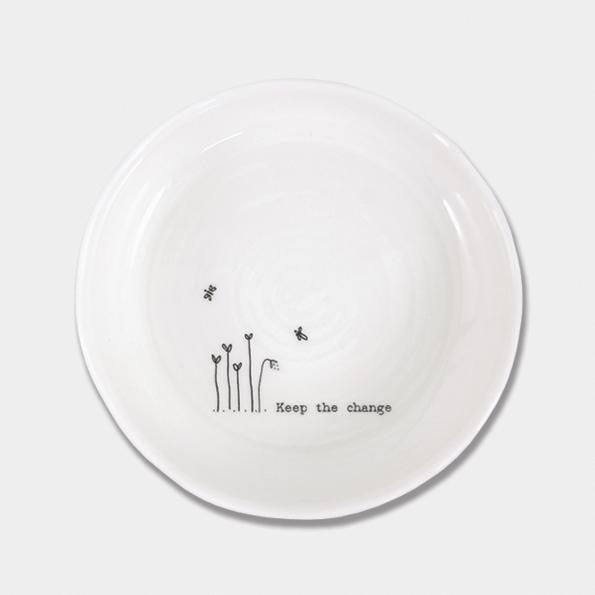 East of India Wobbly Porcelain Trinket Dish - Keep the change (6051) - Hothouse