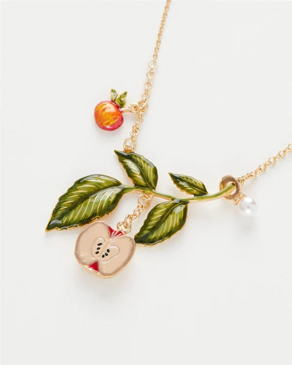 Fable England Enamel Apple Tree Necklace
