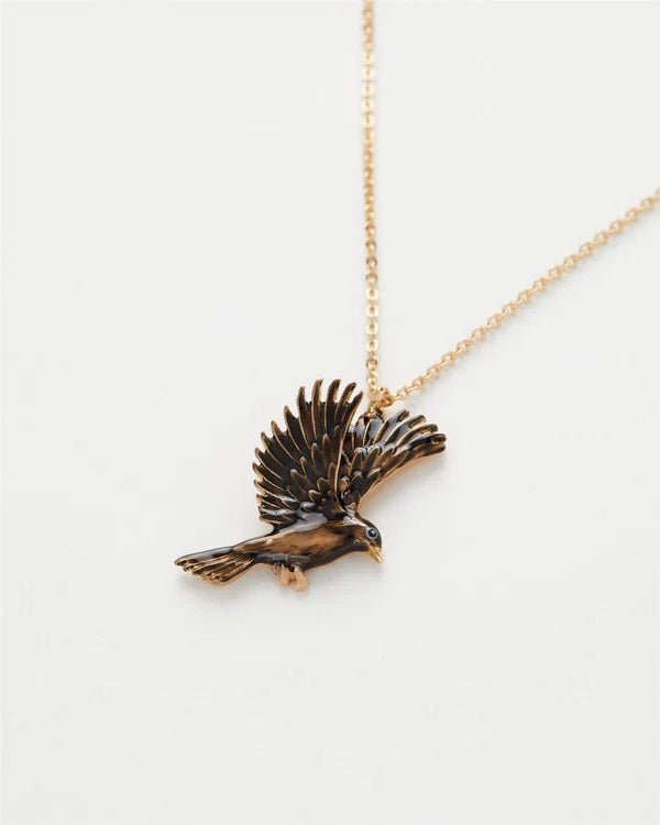 Fable England Enamel Blackbird Necklace
