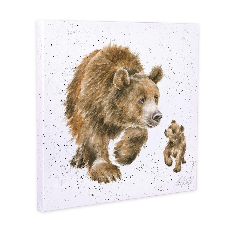 Wrendale 'In My Footsteps' Grizzly Bear 20cm Canvas - Hothouse