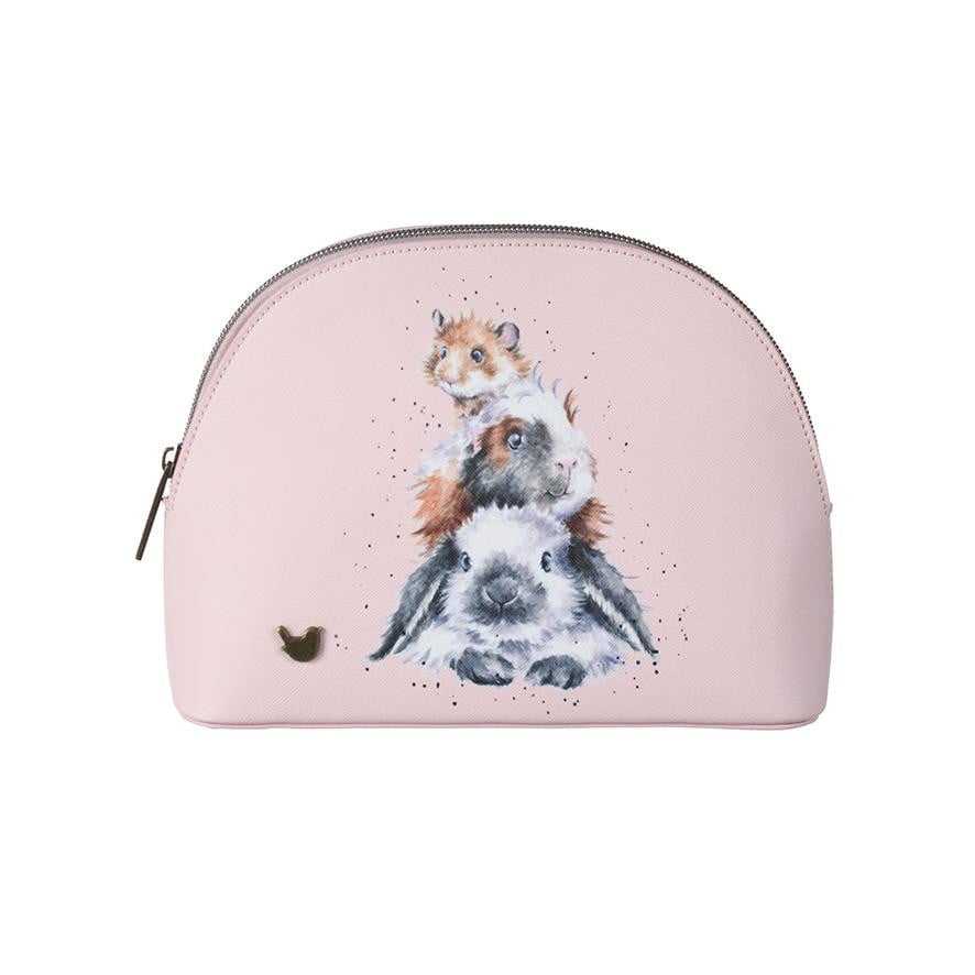 Wrendale Designs - 'Piggy in the Middle' Bunny, Guinea Pig, Hamster Medium Cosmetic Bag - Hothouse