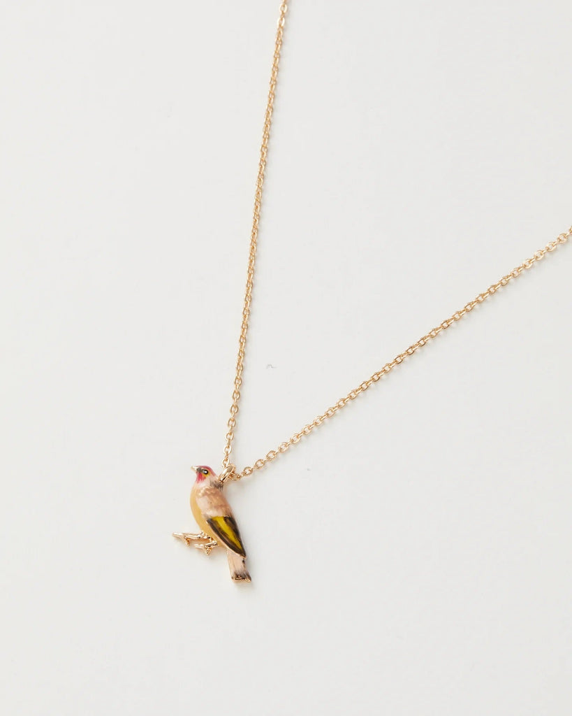 Fable England Enamel Goldfinch Necklace