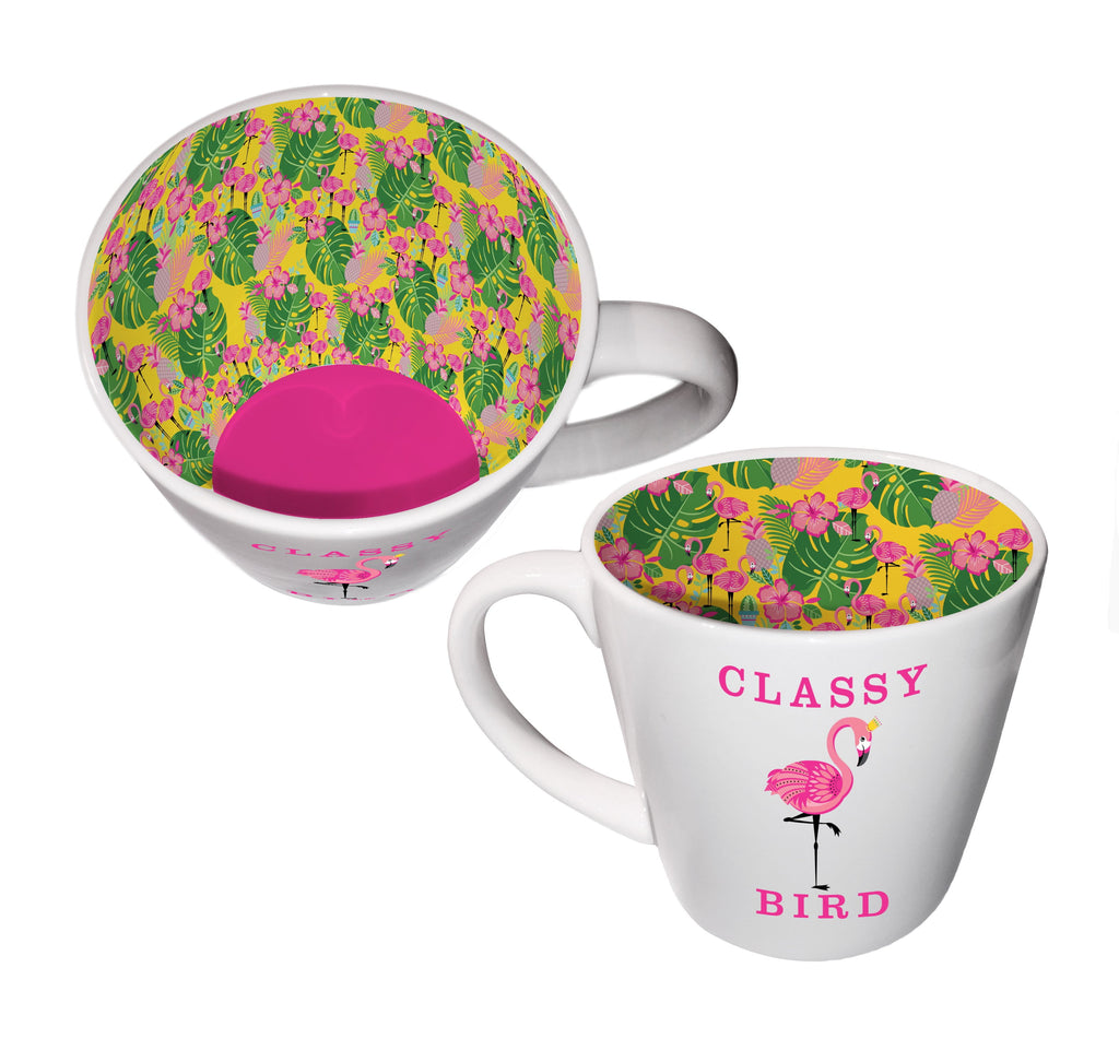 'Classy Bird' Flamingo Ceramic Inside Out Mug - Hothouse