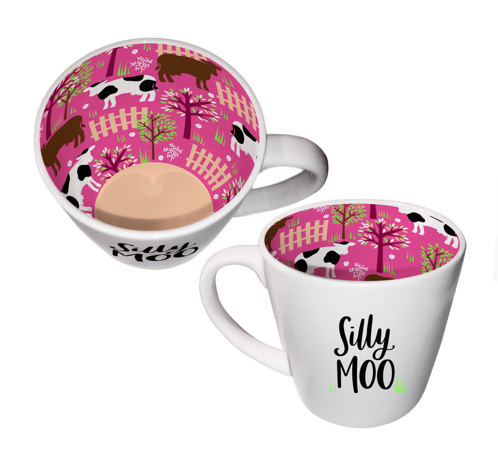 'Silly Moo' Cow Ceramic Inside Out Mug - Hothouse