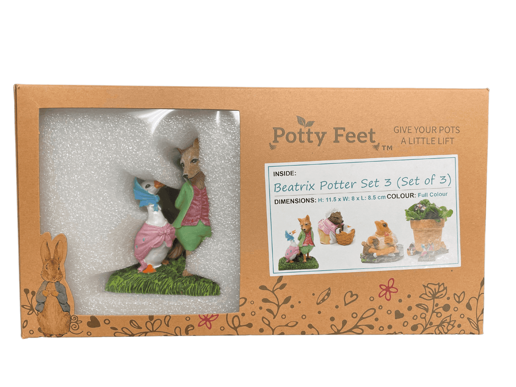 Beatrix Potter Jemima Puddle Duck & Friends Potty Feet - Set of 3 Ornaments - Hothouse