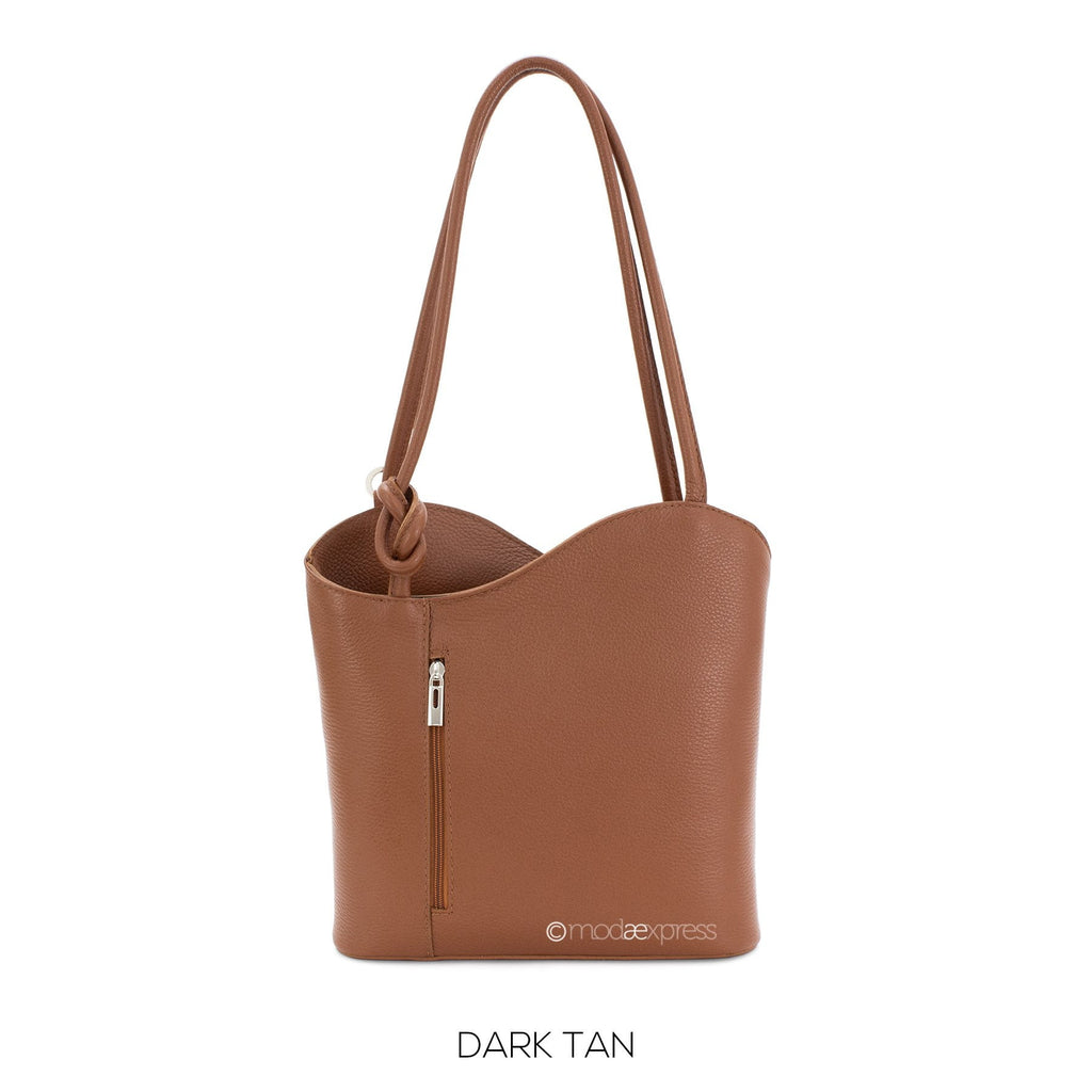 Italian Leather Shoulder Bag Convertible Backpack - available in several colours - Hothouse