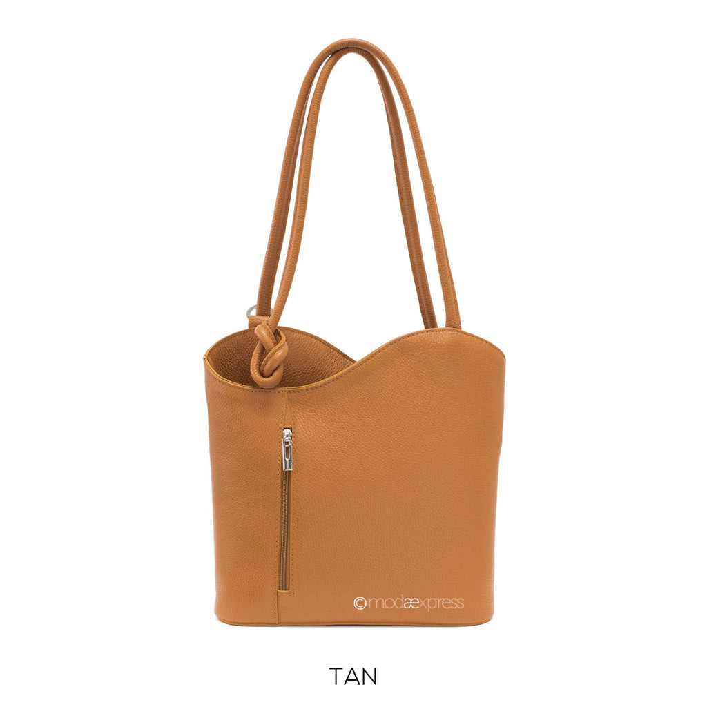 Italian Leather Shoulder Bag Convertible Backpack - available in several colours - Hothouse