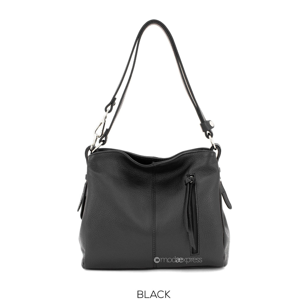 Italain Leather Shoulder Bag with Adjustable Strap - available in several colours - Hothouse