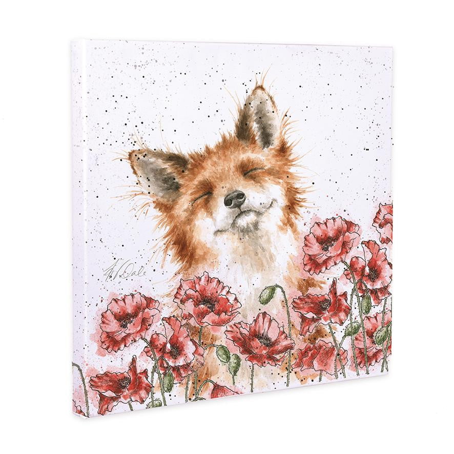 Wrendale Designs - 'Poppy Field' Fox 20cm Canvas Print - Hothouse