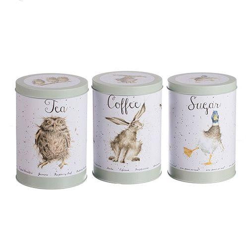 Wrendale Designs - Tea, Coffee and Sugar Canisters - Owl, Hare,& Duck TN004 - Hothouse