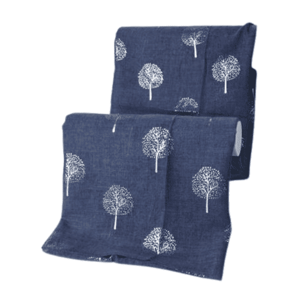 Navy Silver Metallic Mulberry Tree of Life Scarf