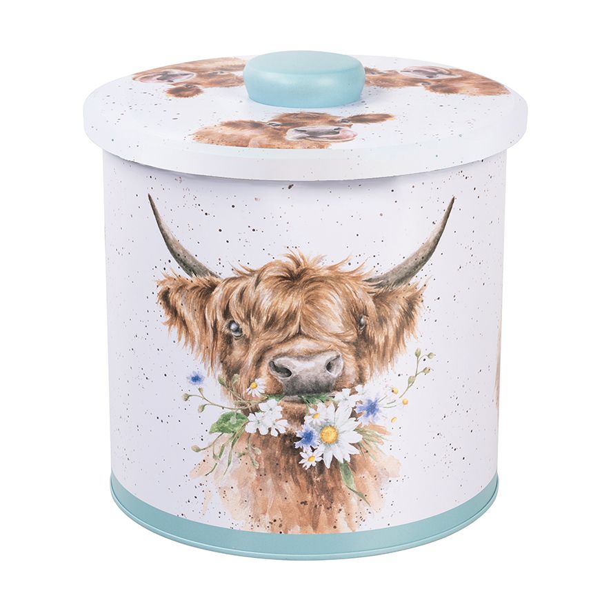 Wrendale Designs - 'The Country Set' Highland Cow Biscuit Barrel (BT004)