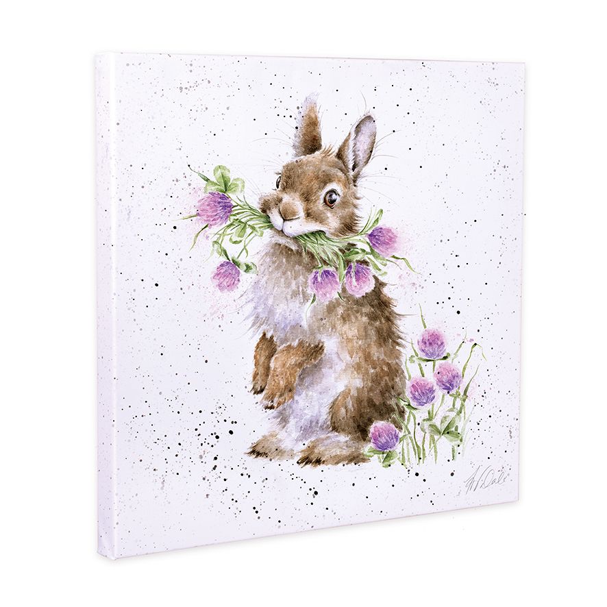 Wrendale Designs 'Head Clover Heels' Bunny Rabbit 20cm Canvas Print
