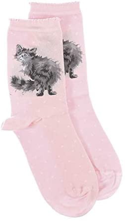 Wrendale Designs 'Glamour Puss' Cat Bamboo Socks - Hothouse