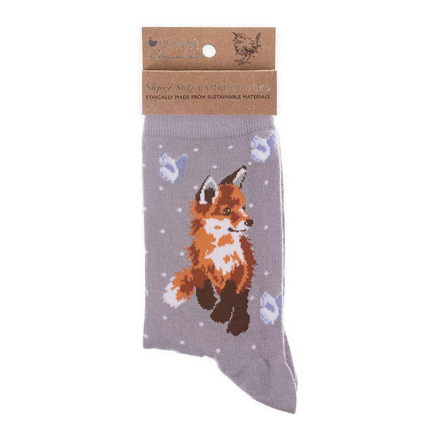 Wrendale Designs 'Born to be Wild' Fox Bamboo Socks - Hothouse