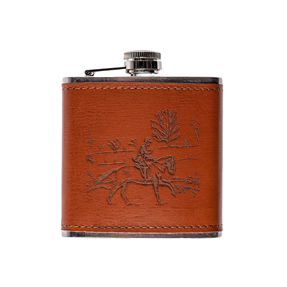 The Just Slate Company - Leather Hip Flask - Hunting