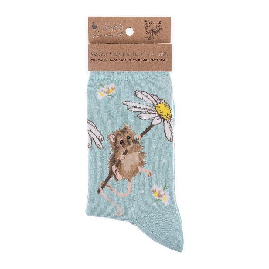 Wrendale Designs 'Oops a Daisy' Mouse Bamboo Socks - Hothouse