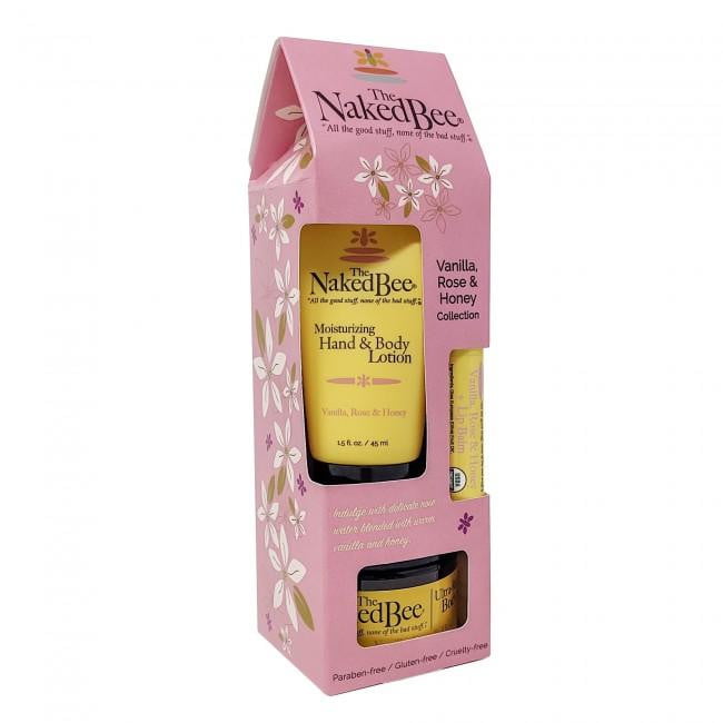 The Naked Bee - Vanilla, Rose & Honey Gift Collection - 3 Piece Gift Set - Hothouse