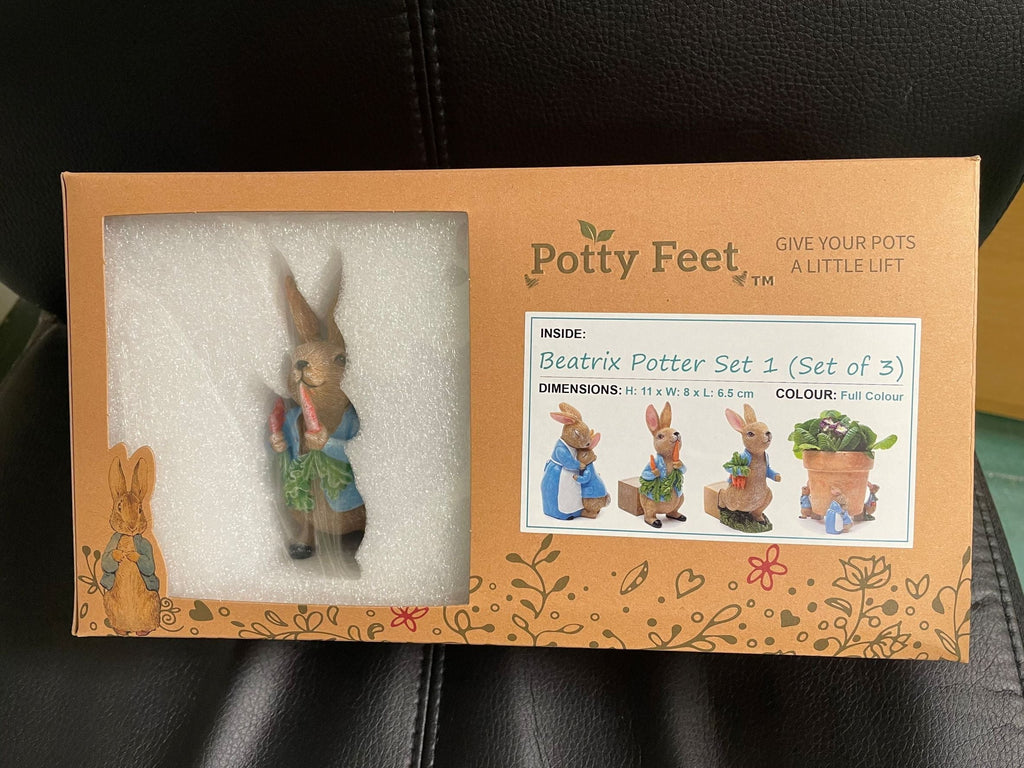 Beatrix Potter Peter Rabbit Potty Feet (Set No. 1) - Set of 3 Ornaments - Hothouse