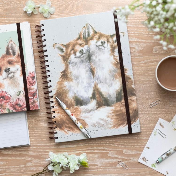 Wrendale Designs 'Contentment' Fox Large A4 Spiral Notebook - Hothouse