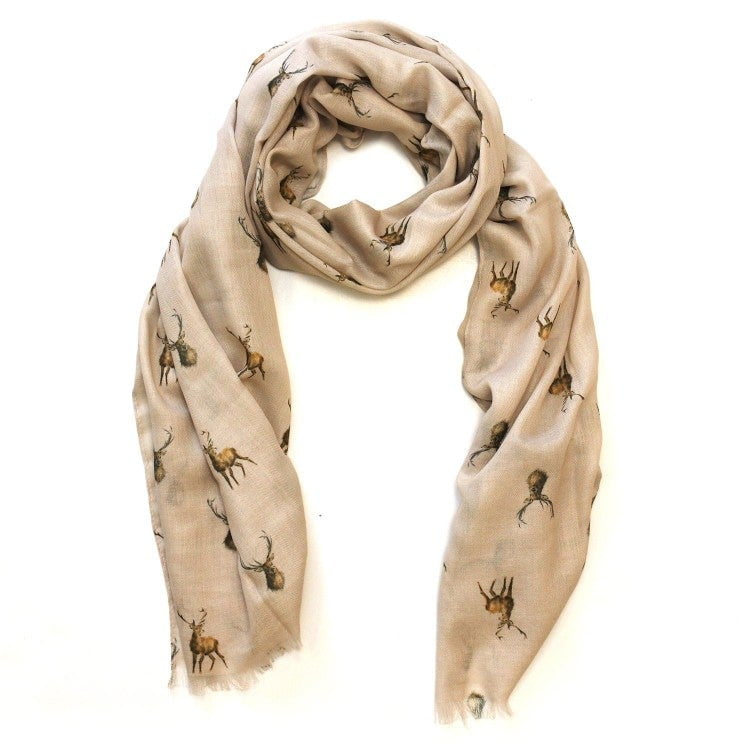 Wrendale Designs - 'Wild at Heart' Stag Scarf - Hothouse