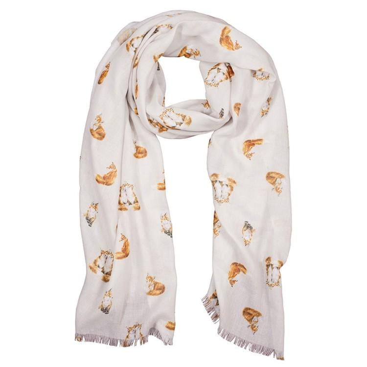 Wrendale Designs 'Born to be Wild' Fox Scarf - Hothouse
